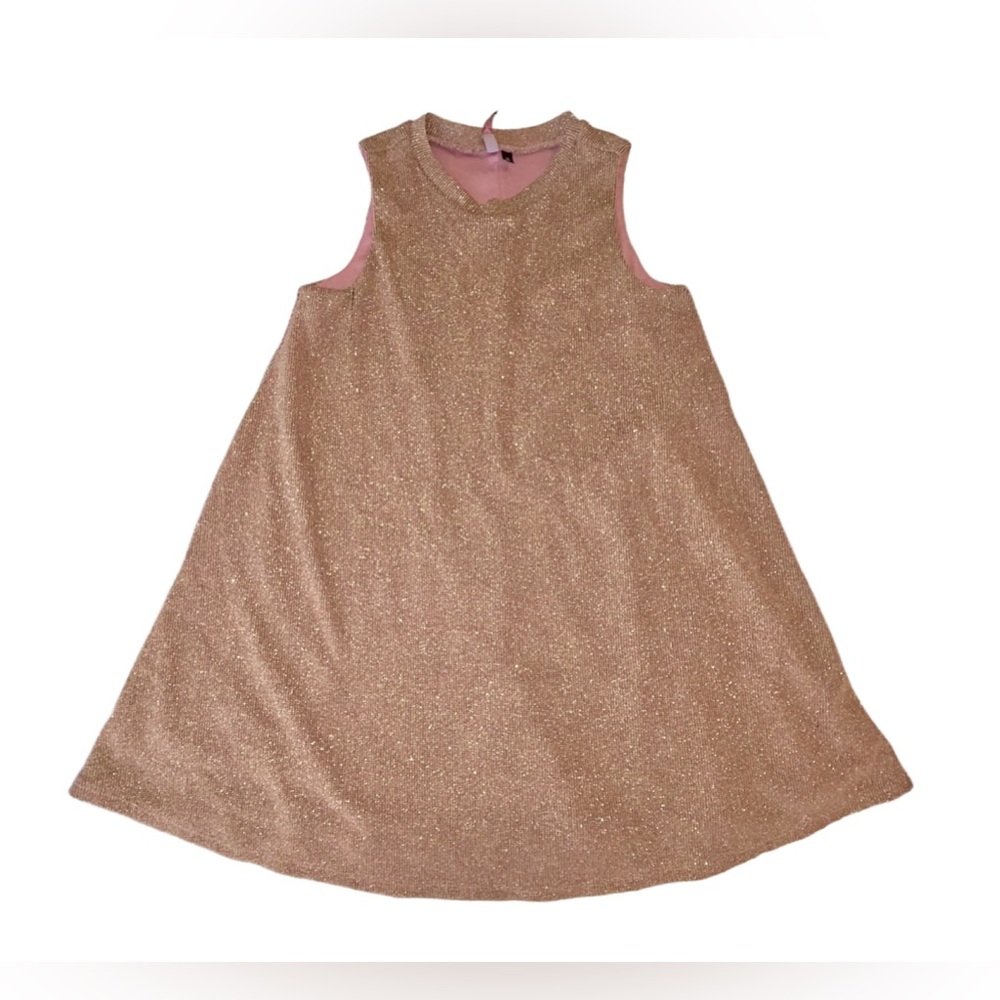 Shimmery Sparkle Champagne Pink Sleeveless A-Line Dress